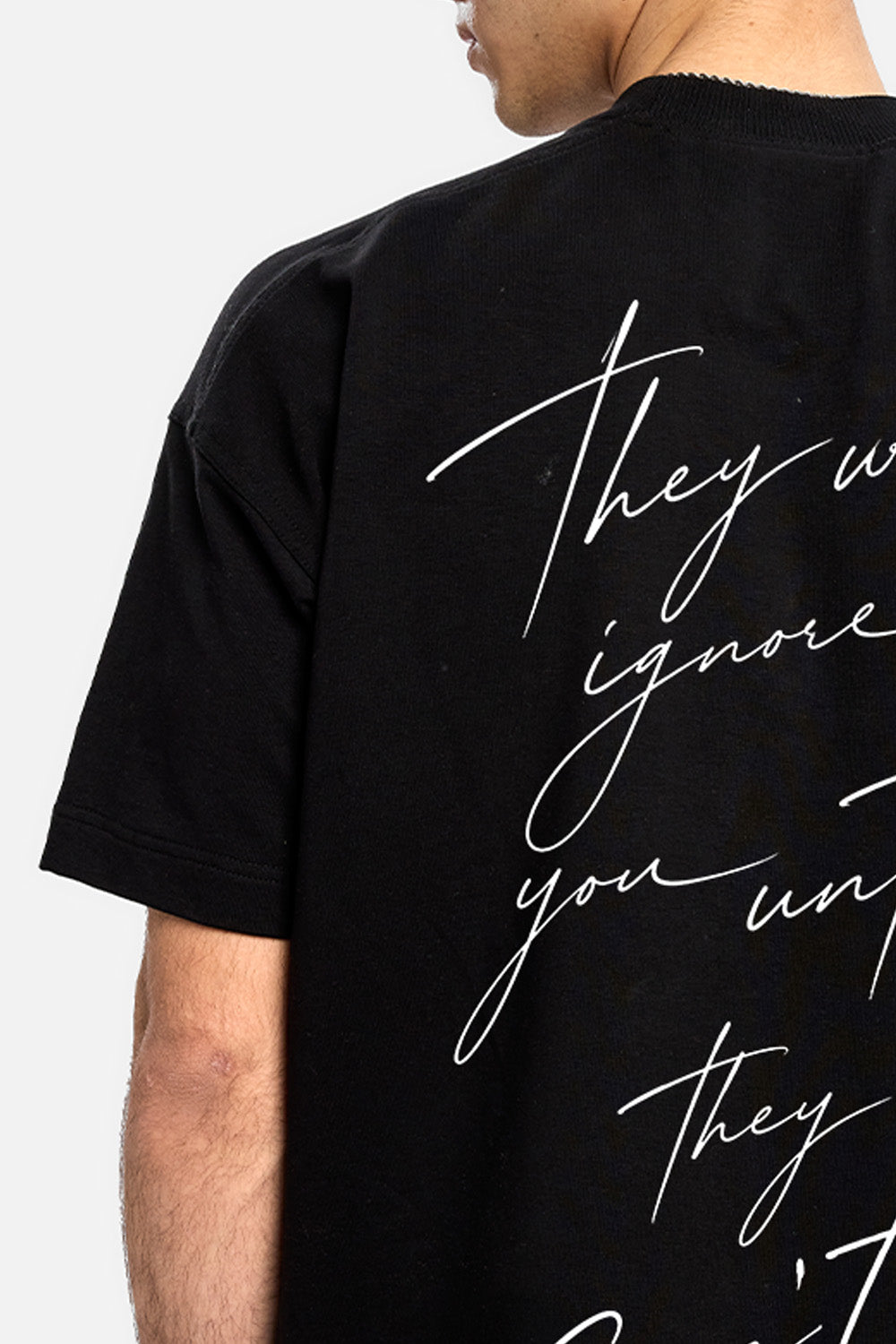 Tricou negru cu imprimeu They will ignore you