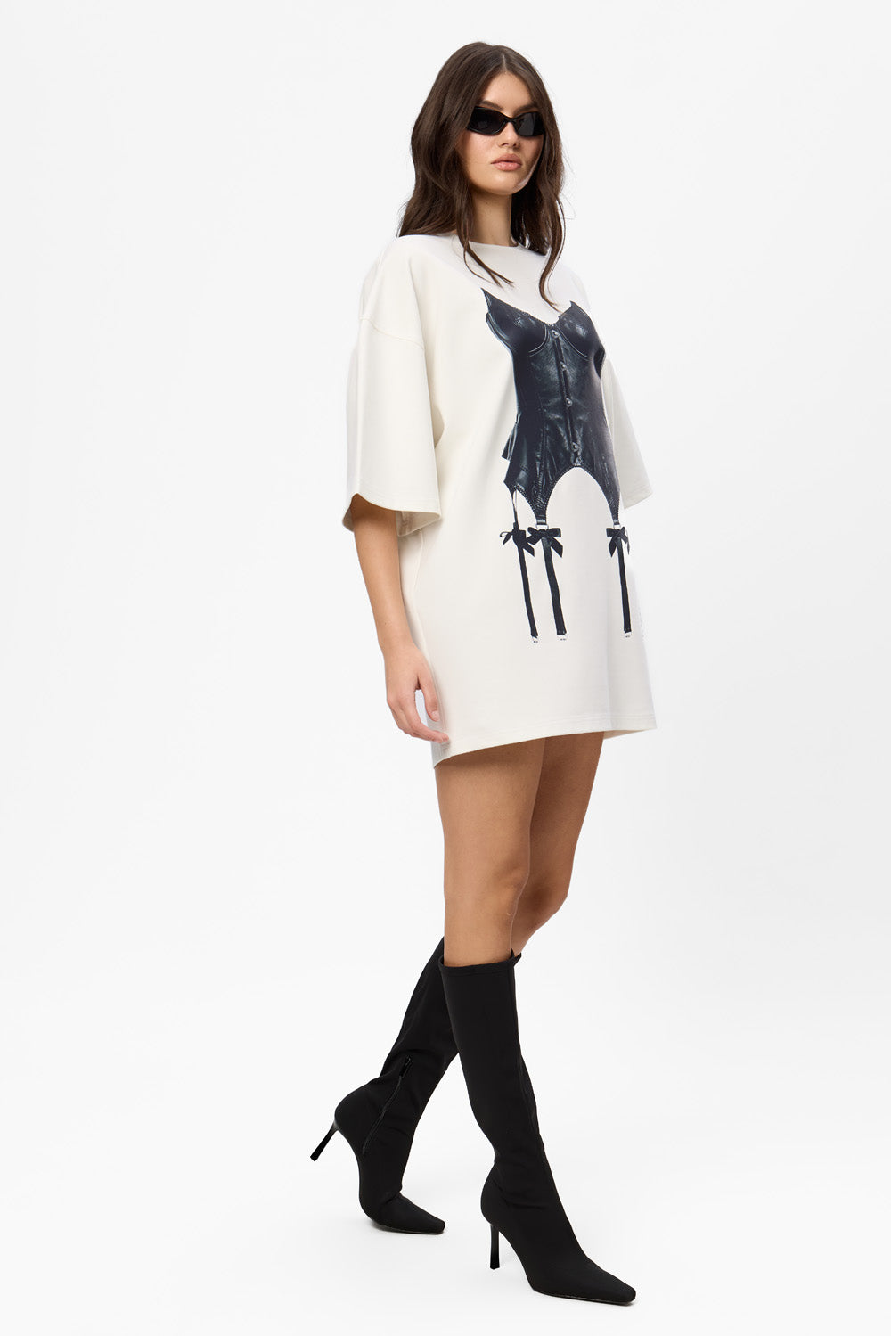 Kyoto Corset printed Off-White Dress