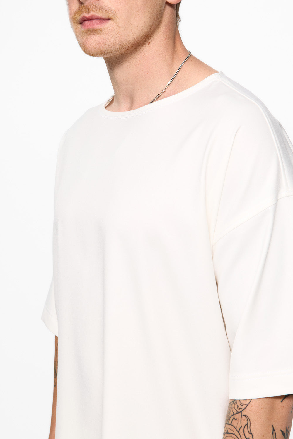 Tricou alb din stofa Thom V2