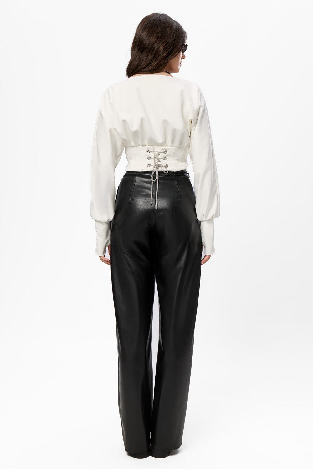 Nyssa Off-White Top with applied rhinestones