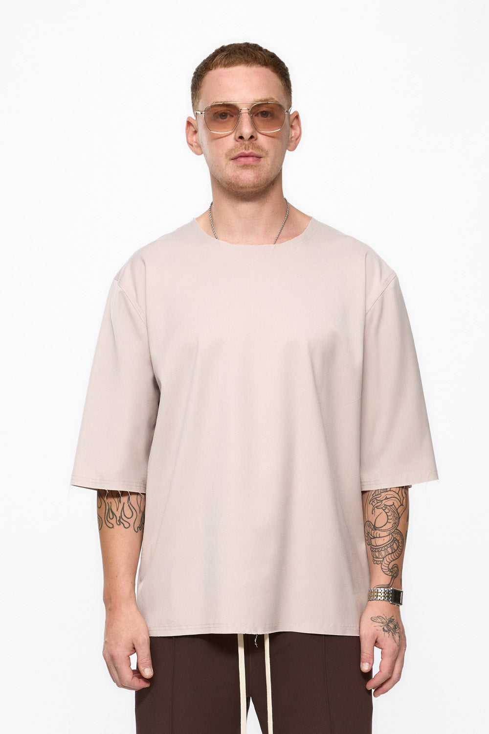 tricou of white Thom de barbati de la Hamza. Off white Tshirt Thom from Hamza