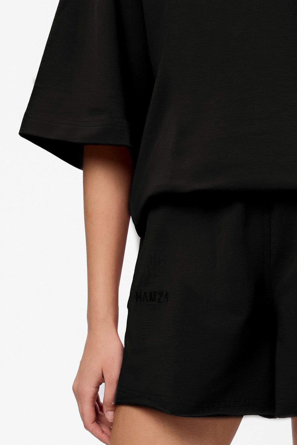 Tricou oversized negru din bumbac Midnight