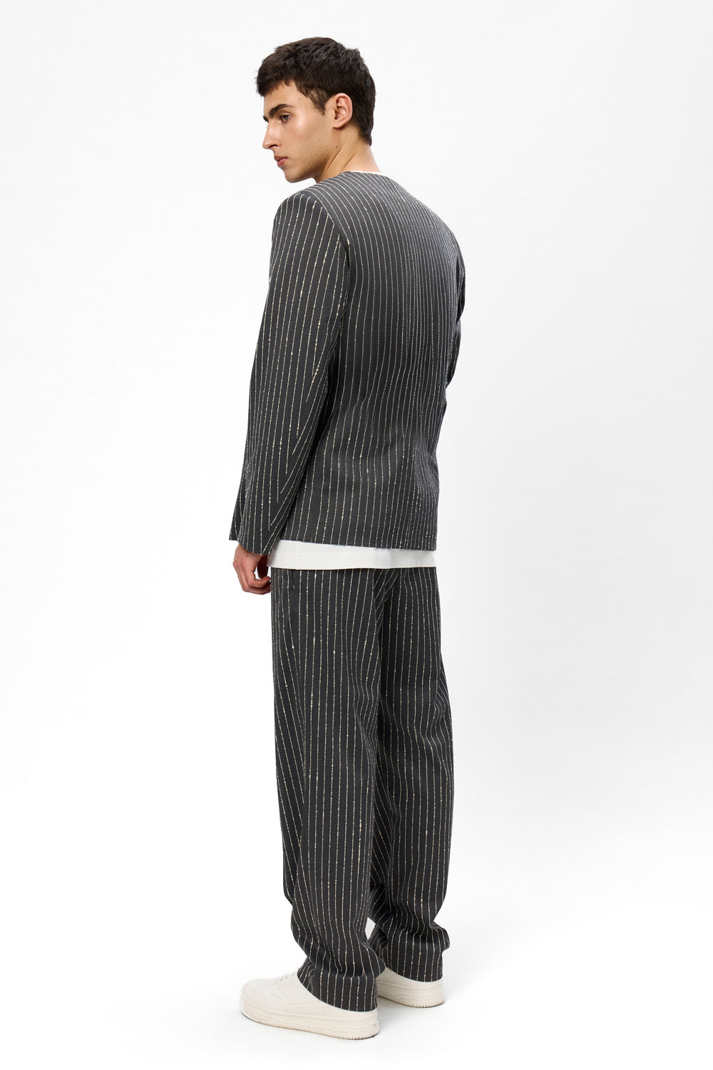 247 grey striped cloth pants