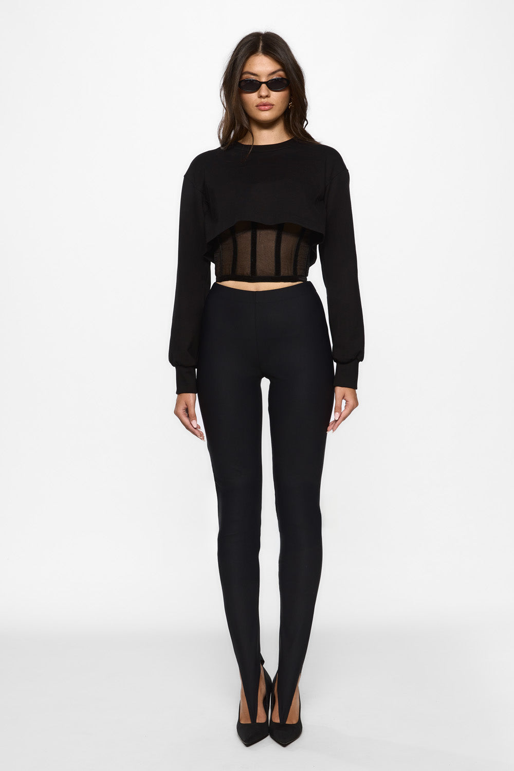 Organza Black Corset Top