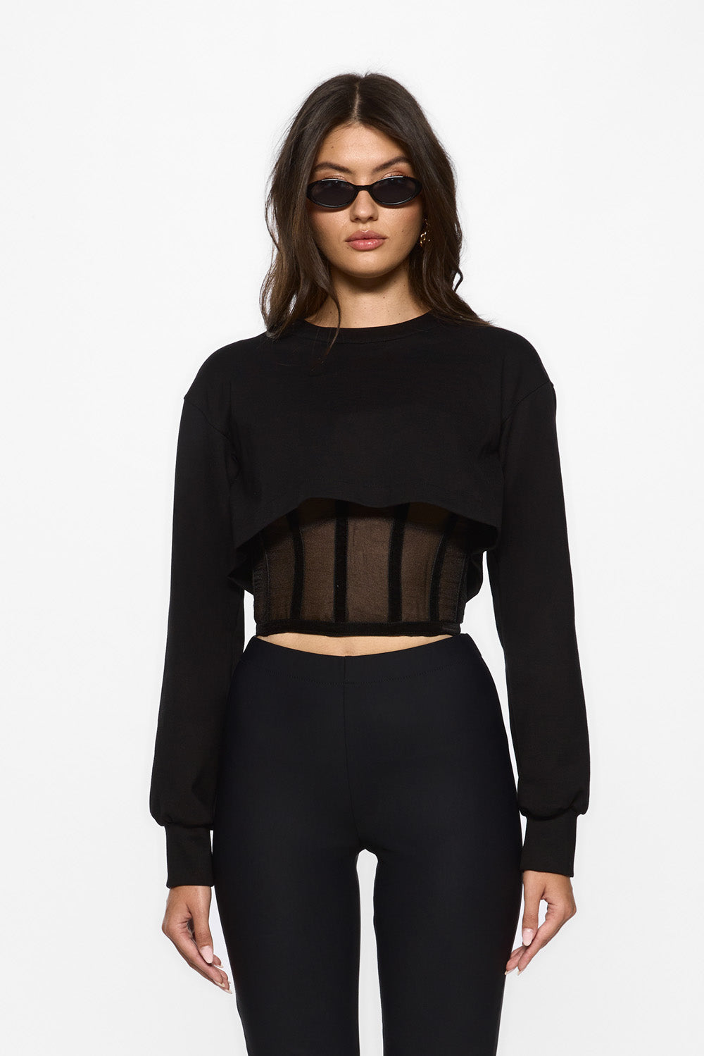 Organza Black Corset Top