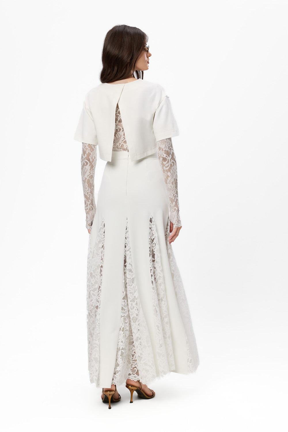Osaka Off-White Top with sheer lace Body