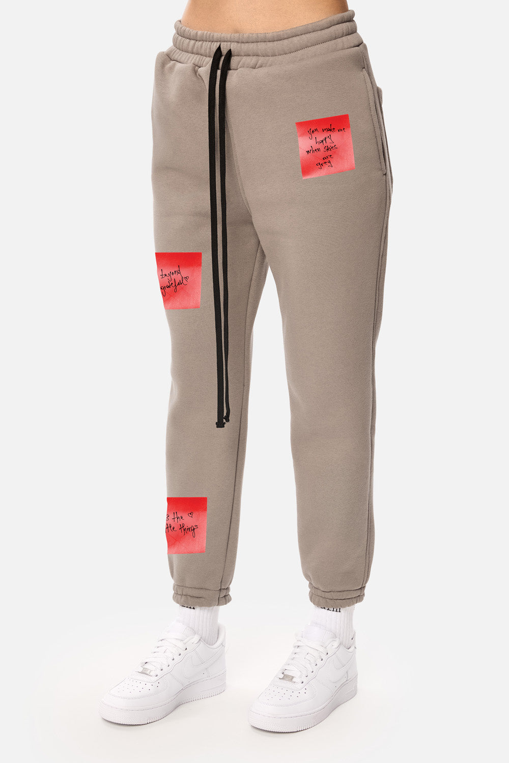 Pantalon cu imprimeu Heart Post | Femei | Bej | Stil modern și elegant | Confort și funcționalitate | Atelier Hamza