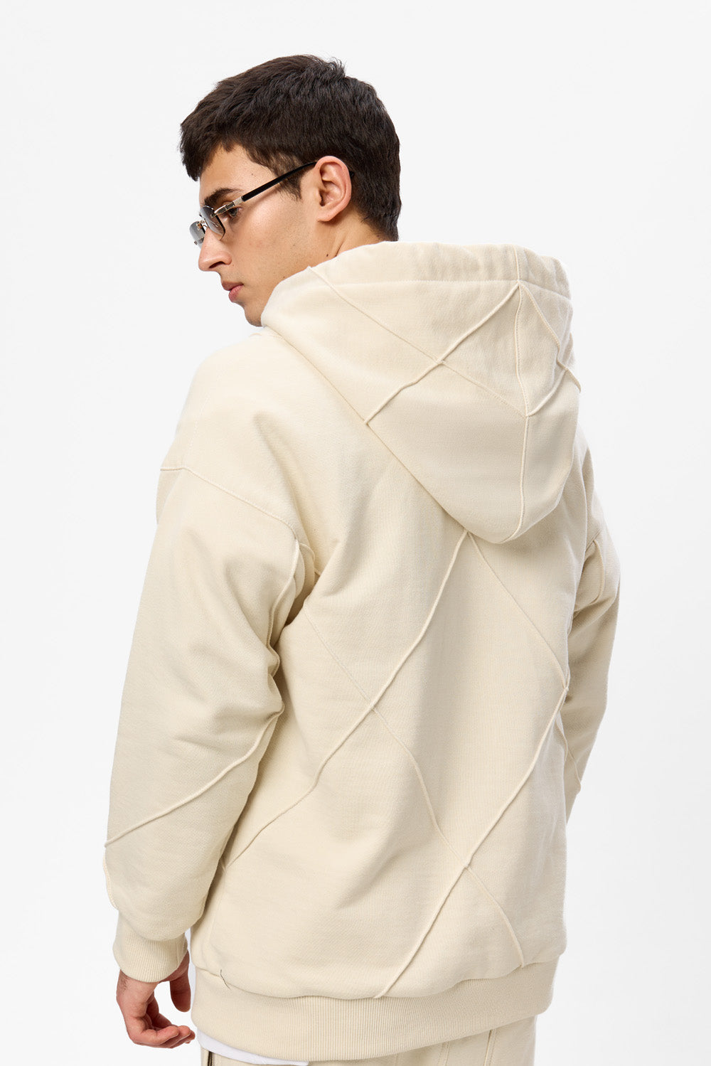 Hanorac vanilla cu cusaturi decorative Crudo V2