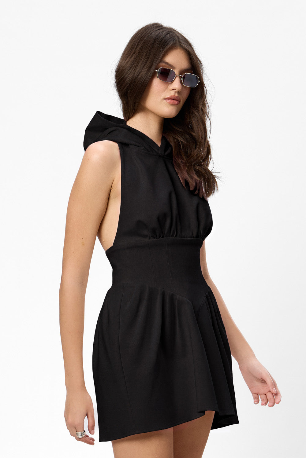 Franci Riana Black Hoodie-Dress