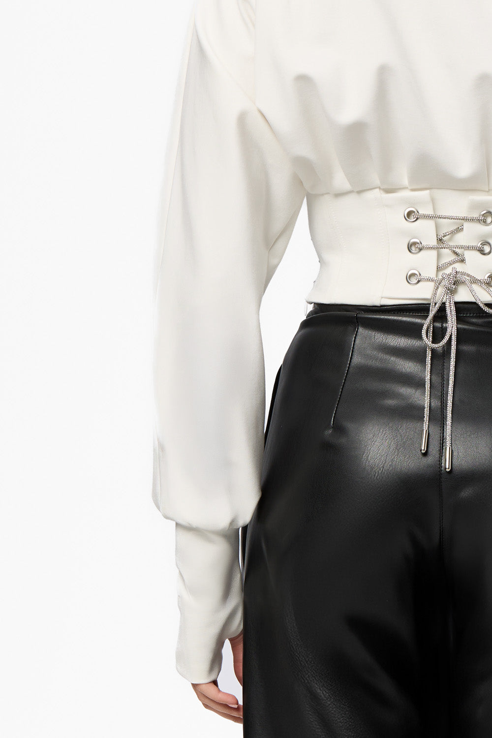 Nyssa Off-White Top with applied rhinestones