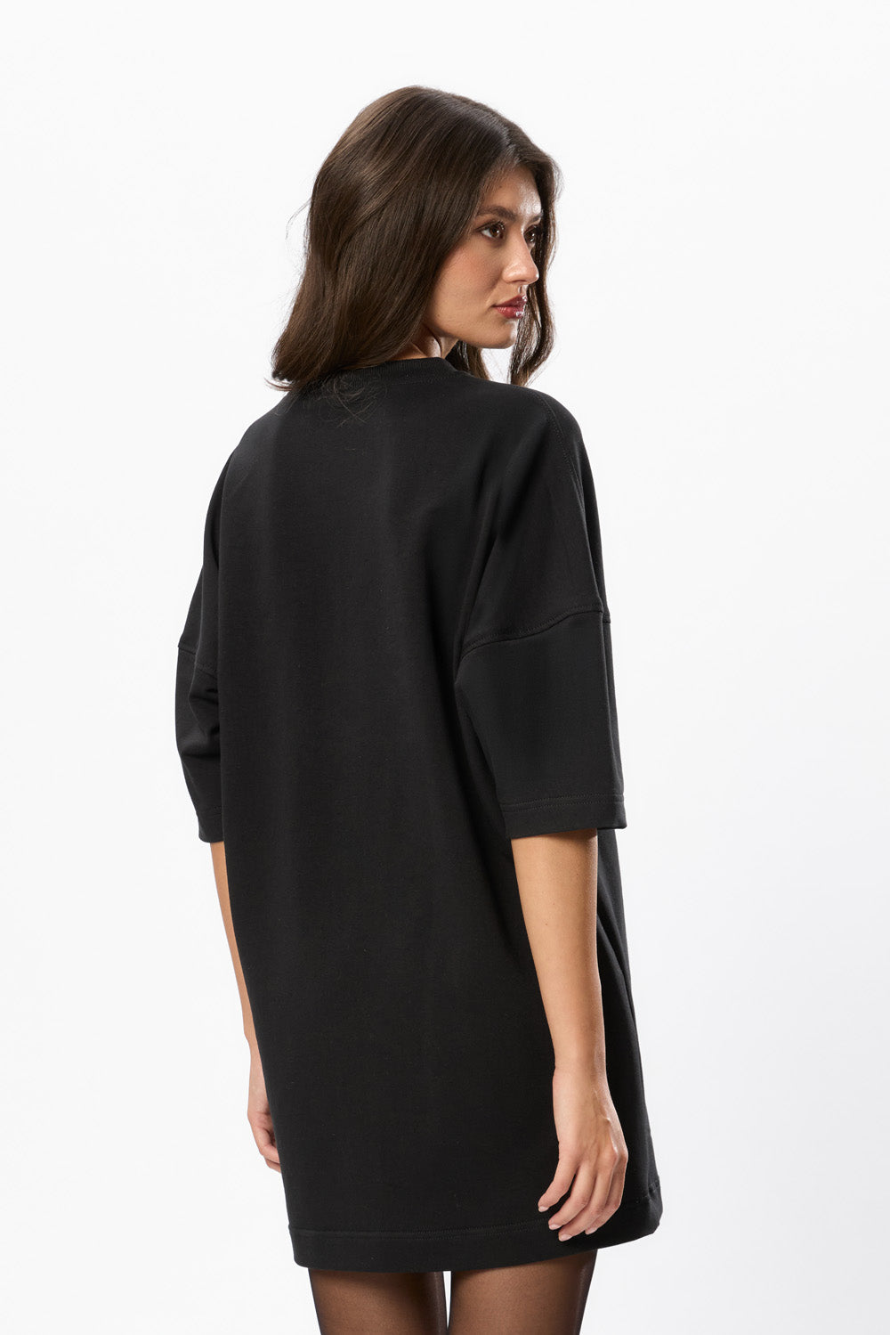 Rochie Mini Neagra cu benzi din piele Gitana