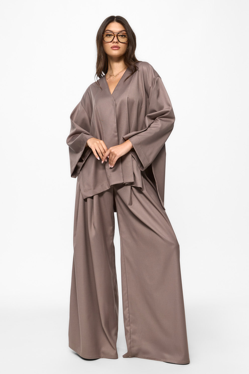 Cardigan bej din stofa Kimi