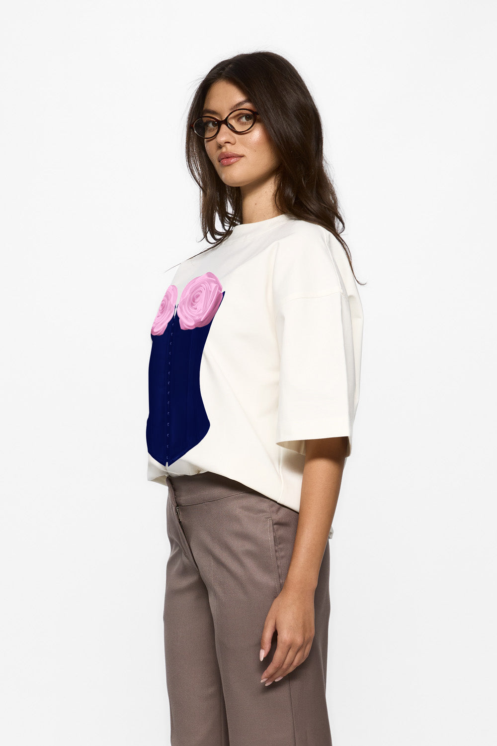 Tricou Off-White cu imprimeu Navy