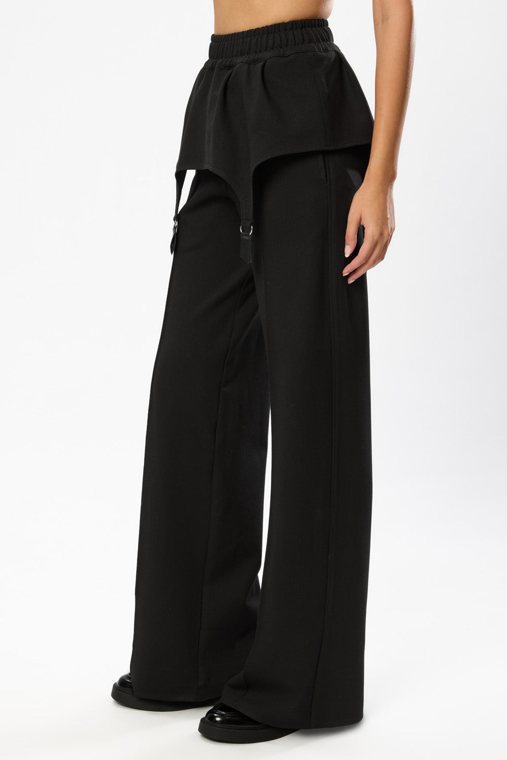 Goddess Black elastic Pants with garter straps