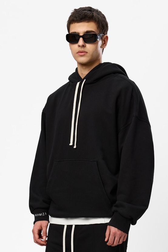 Hanorac negru din bumbac Blacky V2