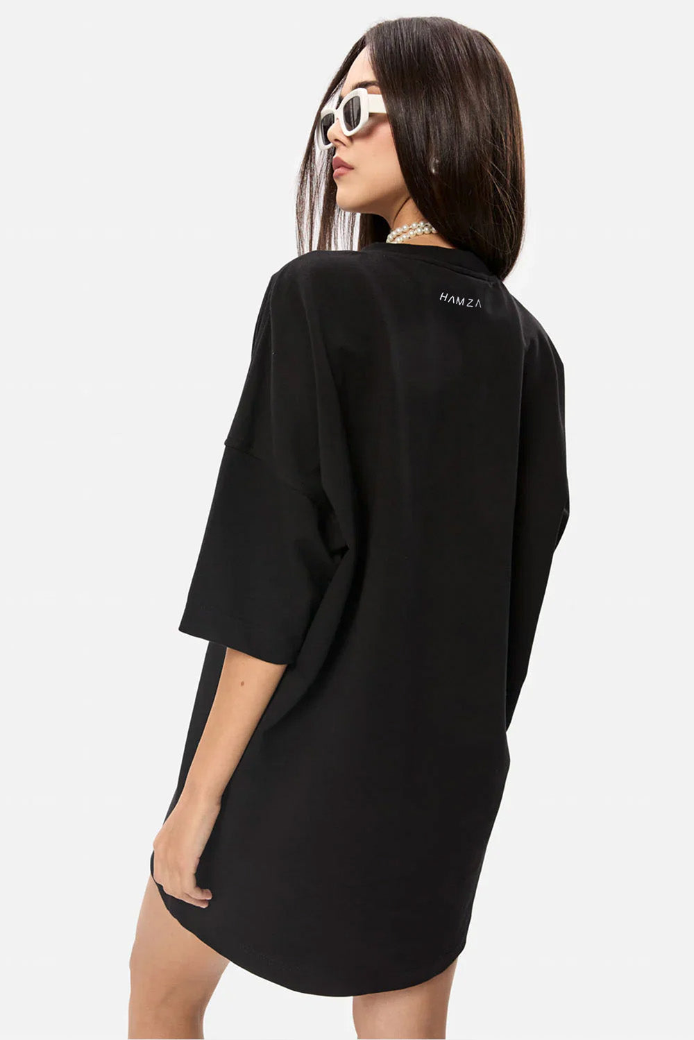 Rochie neagra cu imprimeu Belt v2