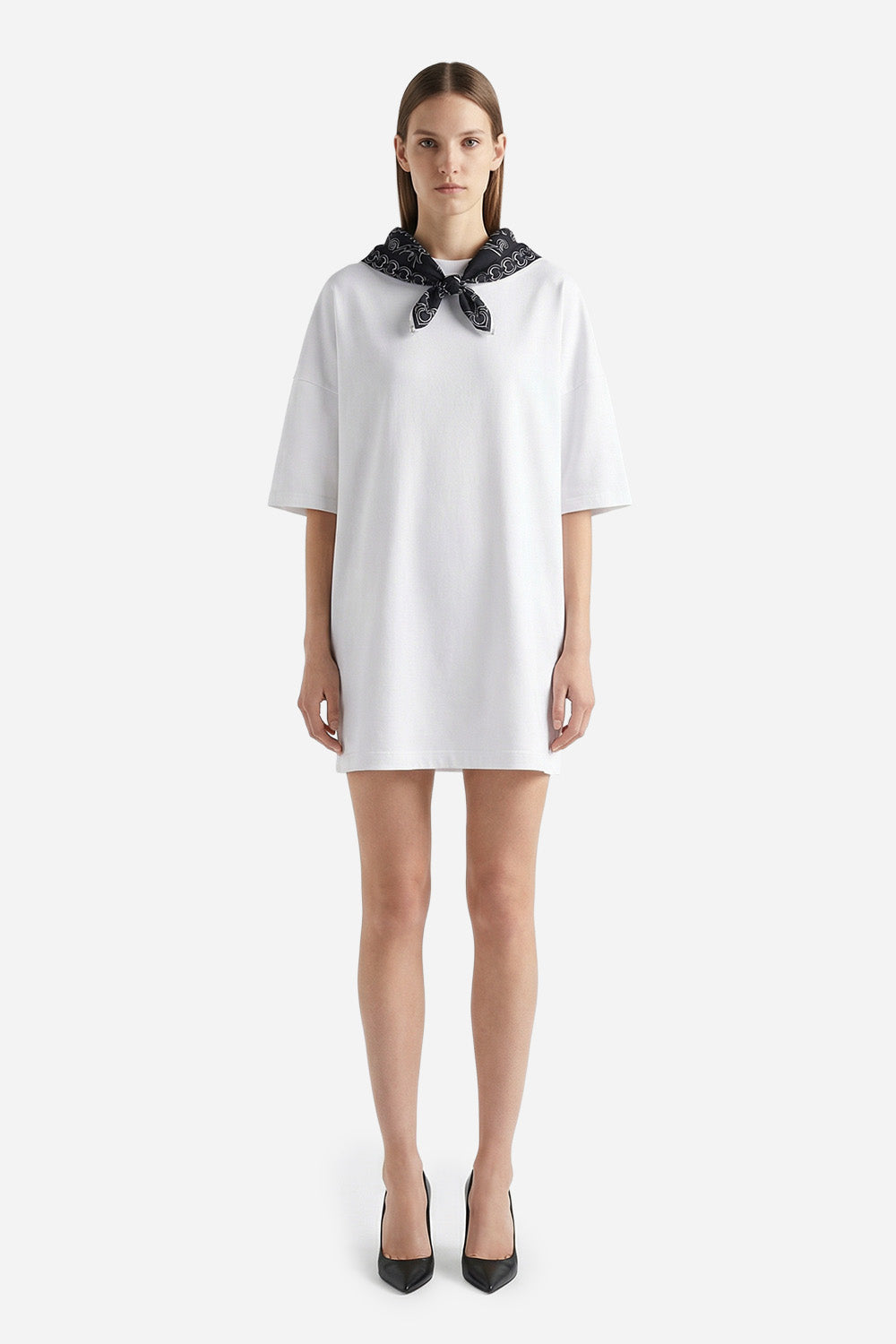 Paris Scarf White Dress