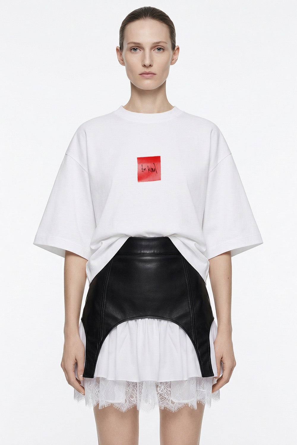 Black Swan Duo Leather skirt with gartier straps