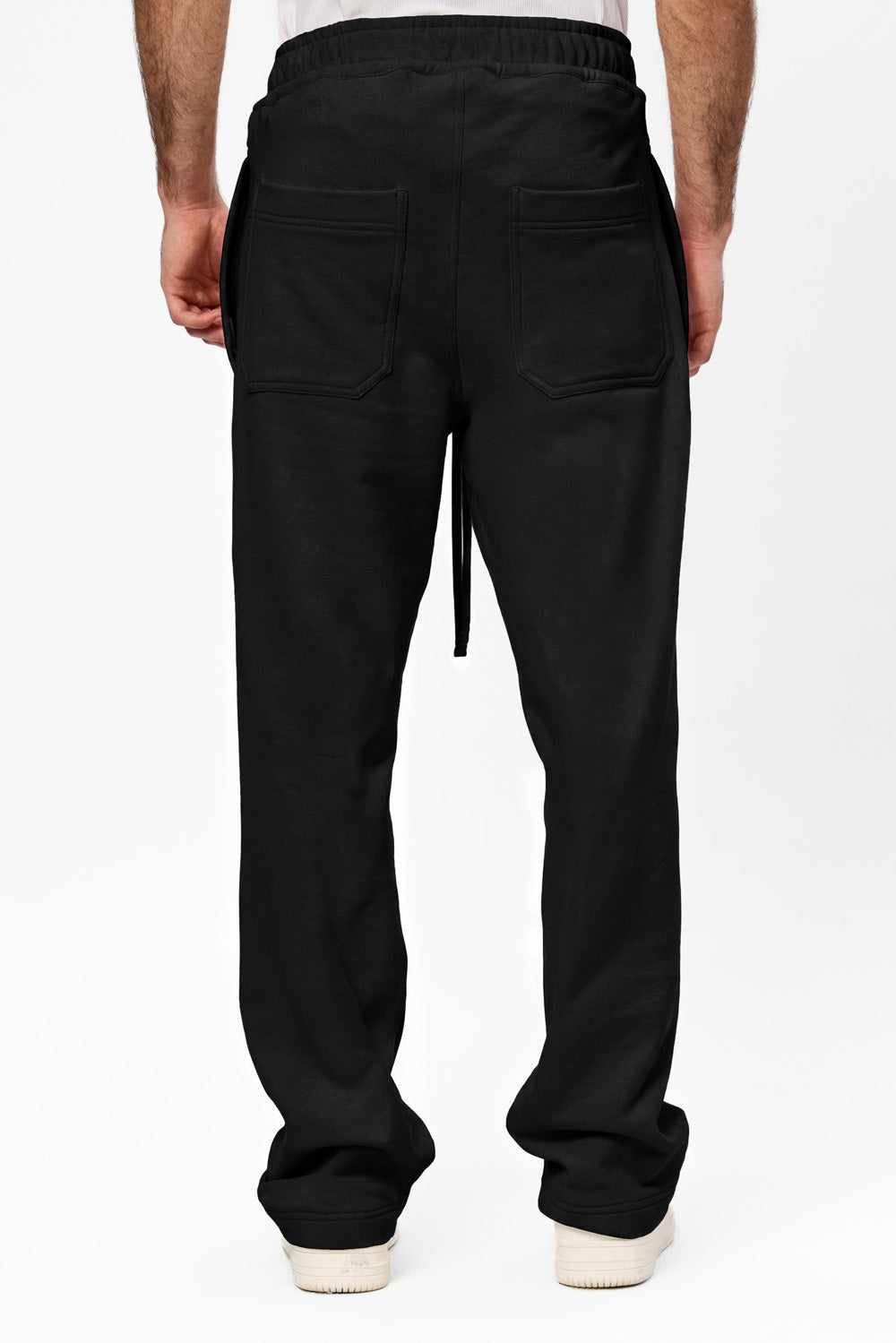 Pantaloni negri din bumbac 247 V2 cu cusaturi decorative