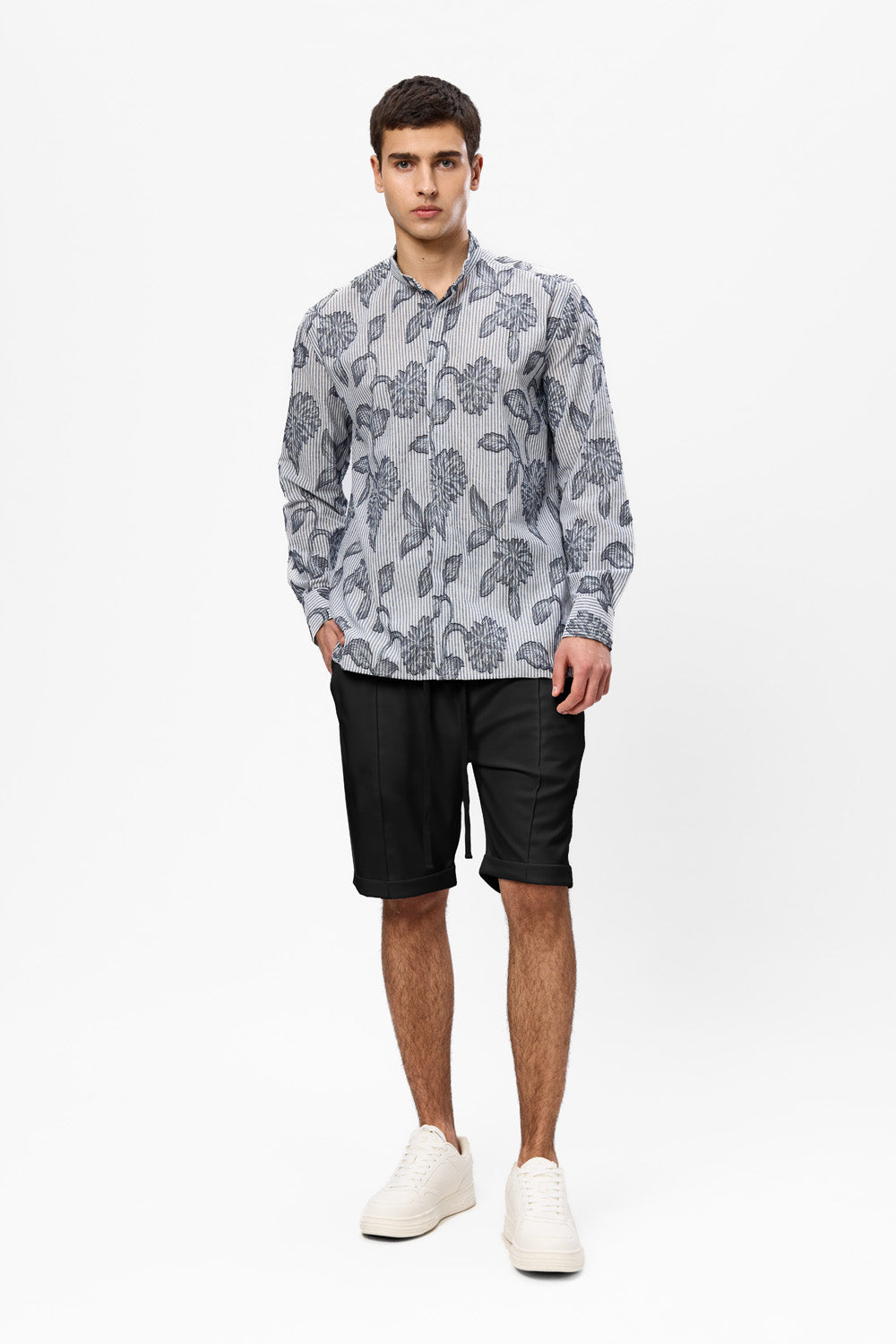 Thomas Black Cloth Shorts