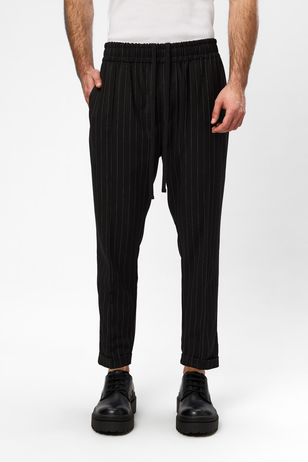 Pantaloni Vanilla din Stofa cu dungi Thom V2