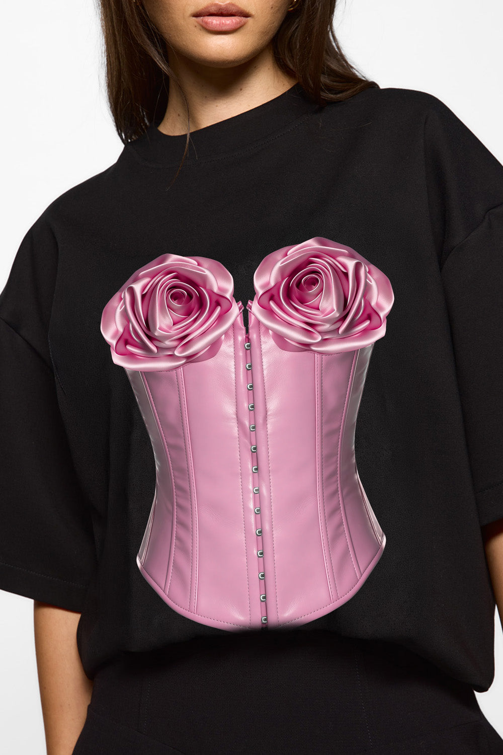 Tricou negru cu imprimeu Charmante V2