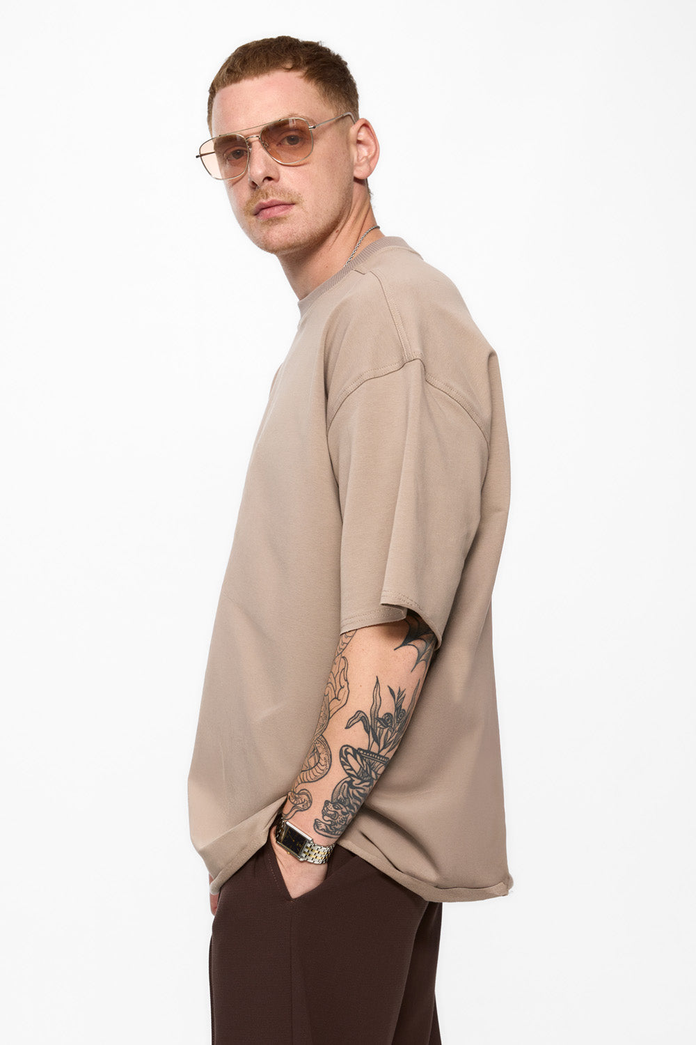 Tricou Bej Oversized