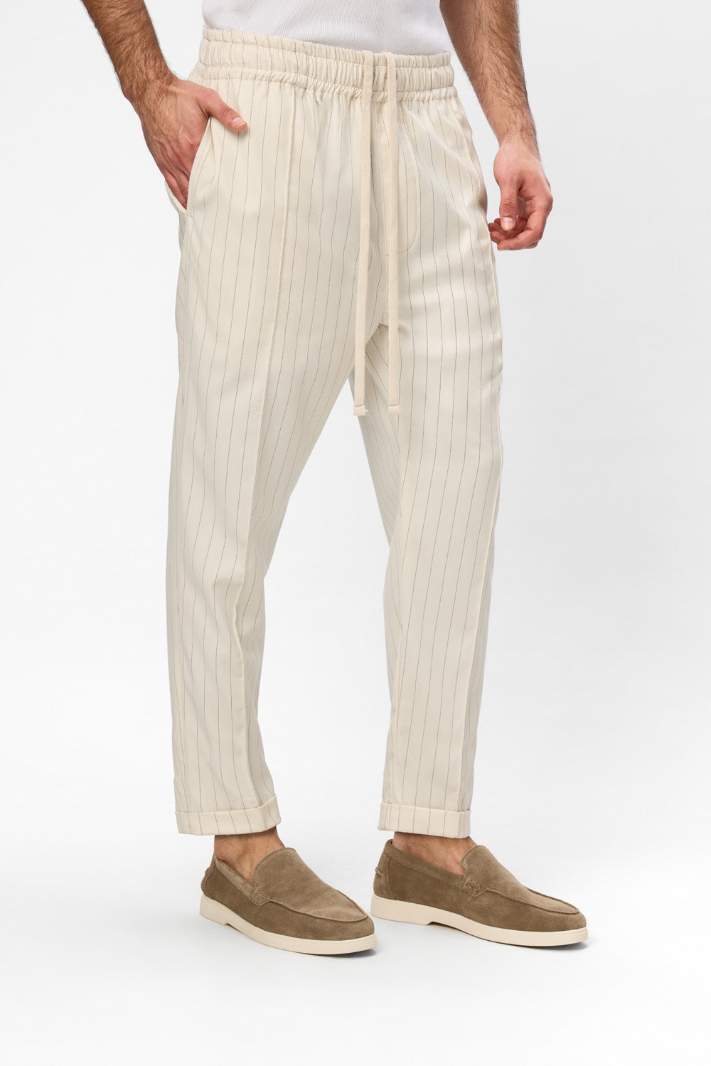 Pantaloni Vanilla din Stofa cu dungi Thom V2