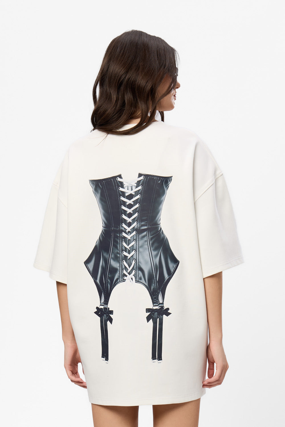 Rochie off-white cu imprimeu Kyoto Corset