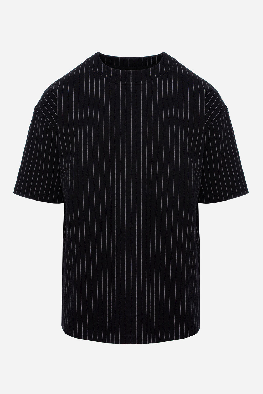 Tricou negru în dungi Striped