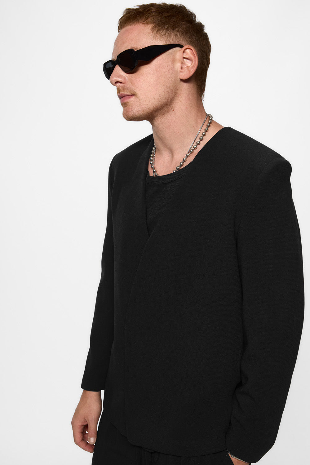 Cardigan negru din stofa de barbati 247 v2 