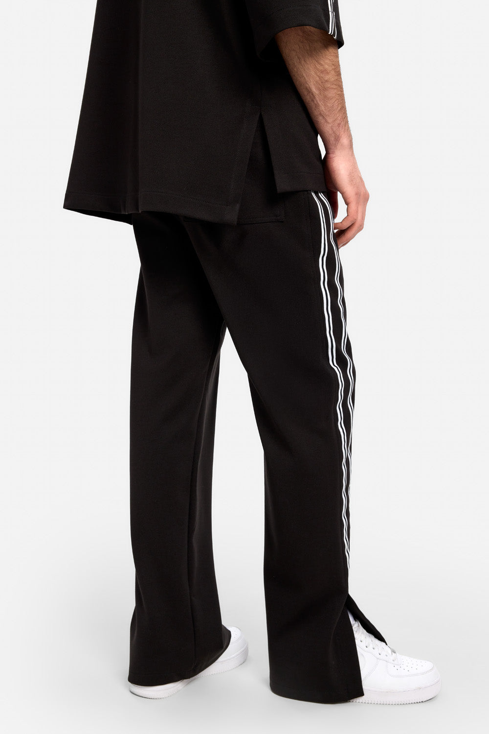 Pantaloni negri cu slit lateral Roma