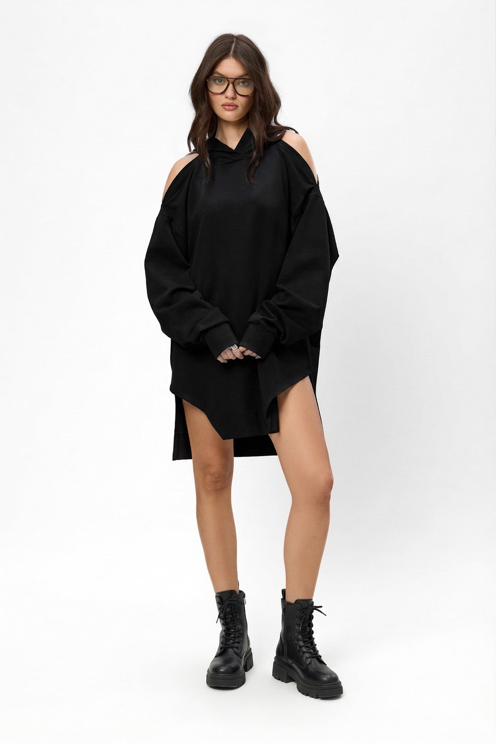 Hanorac-Rochie negru Fragile Riana
