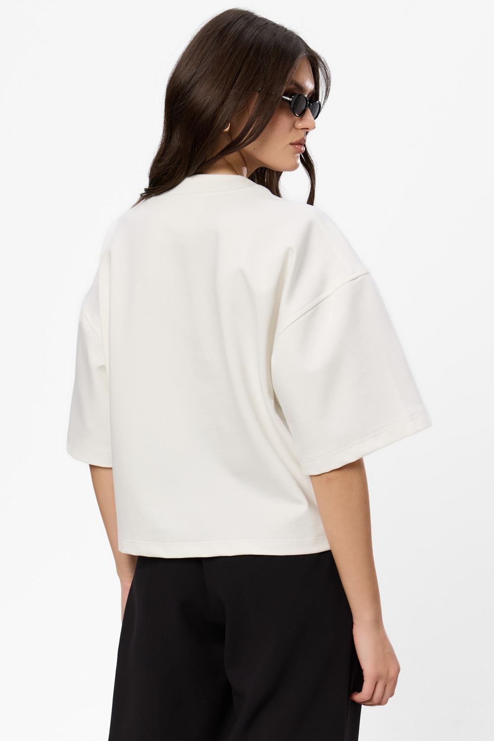 Tricou off-white cu corset cusut Silhouette