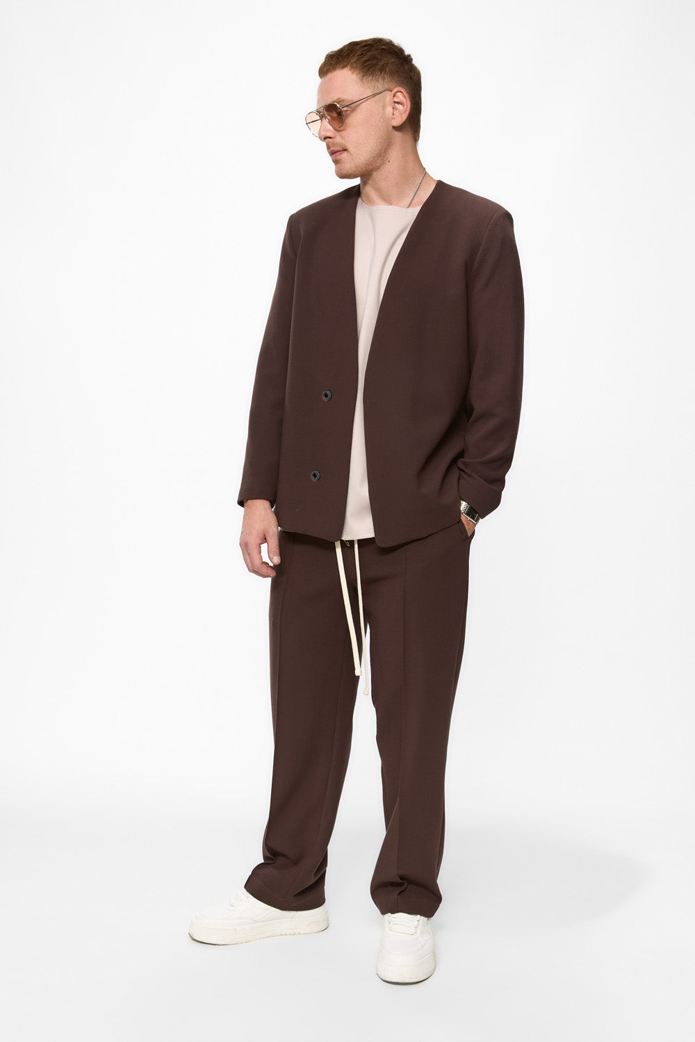 Cardigan maro din stofa 247 V2