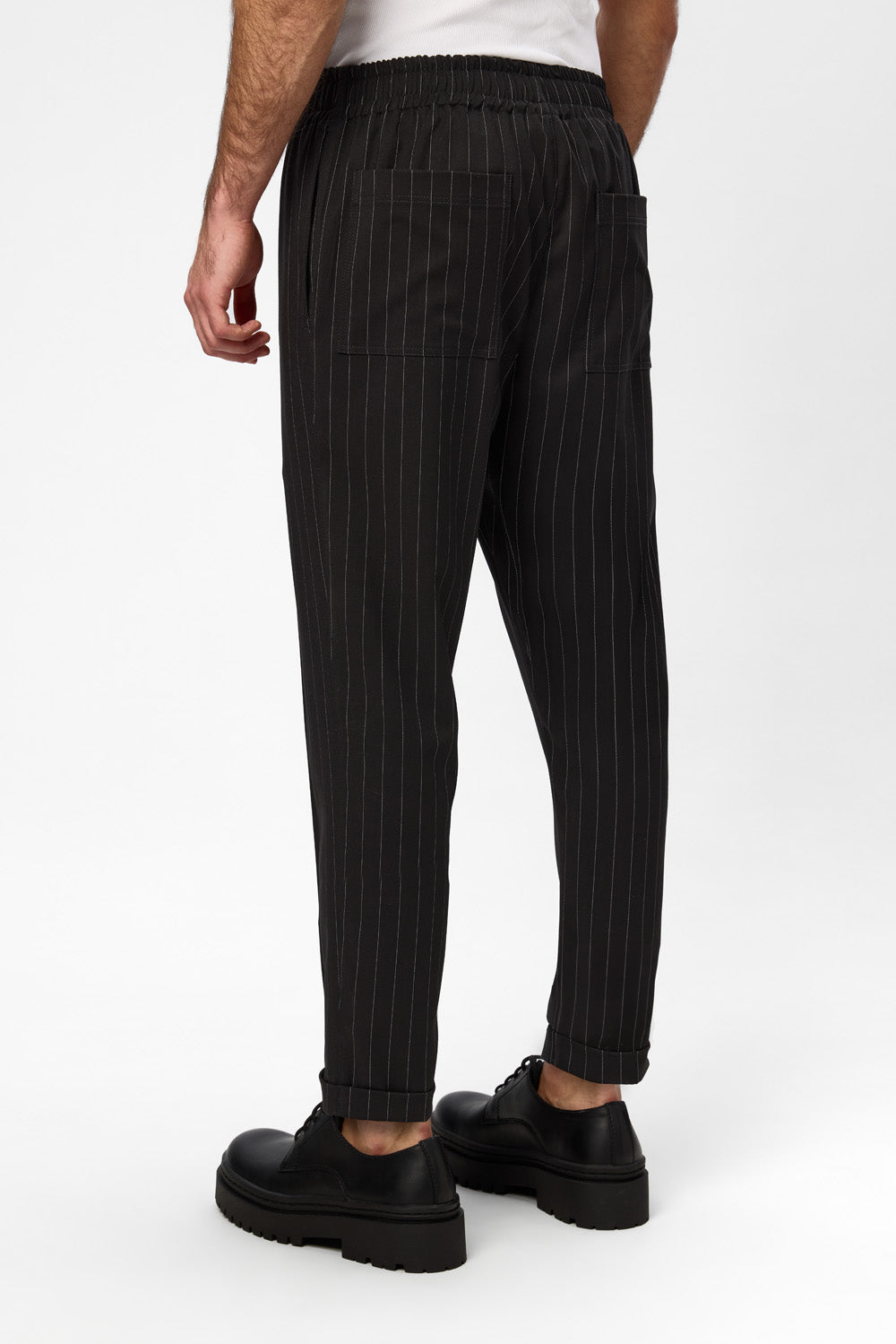Thom Black Striped Cloth Pants V2