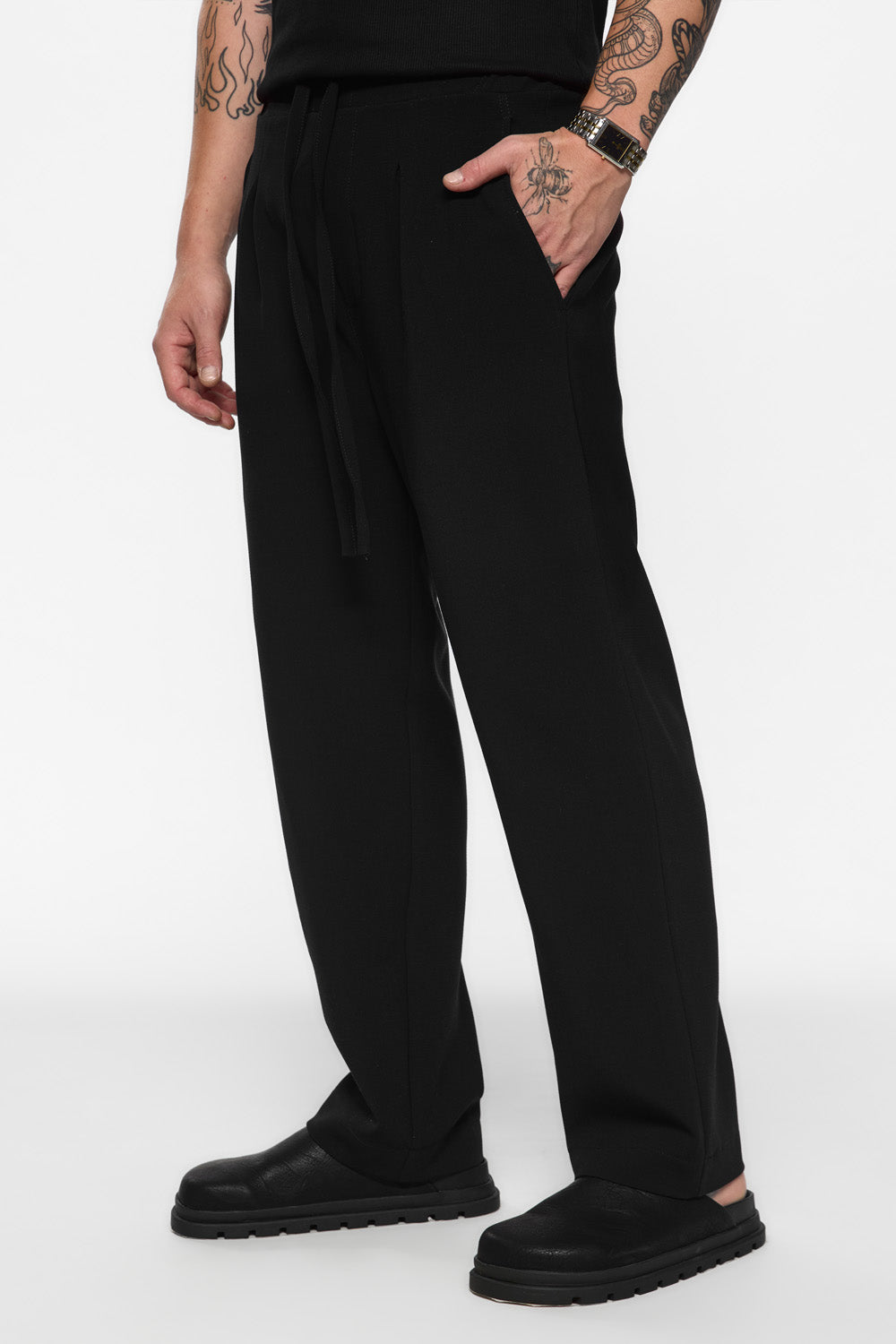 247 black cloth Pants V2 | Men | Black | Modern & Elegant Style | Comfort & Functionality | Atelierul Hamza