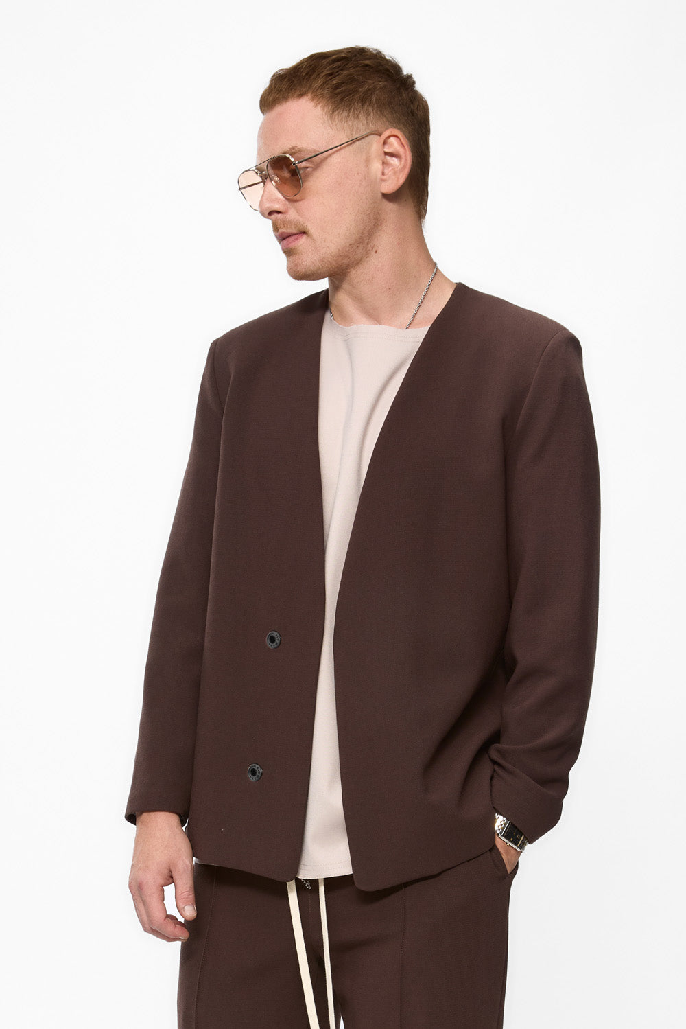 Cardigan maro din stofa 247 V2