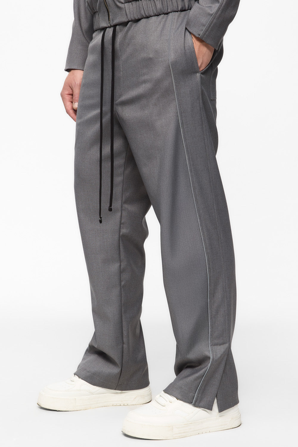 Pantaloni gri cu slit Rud