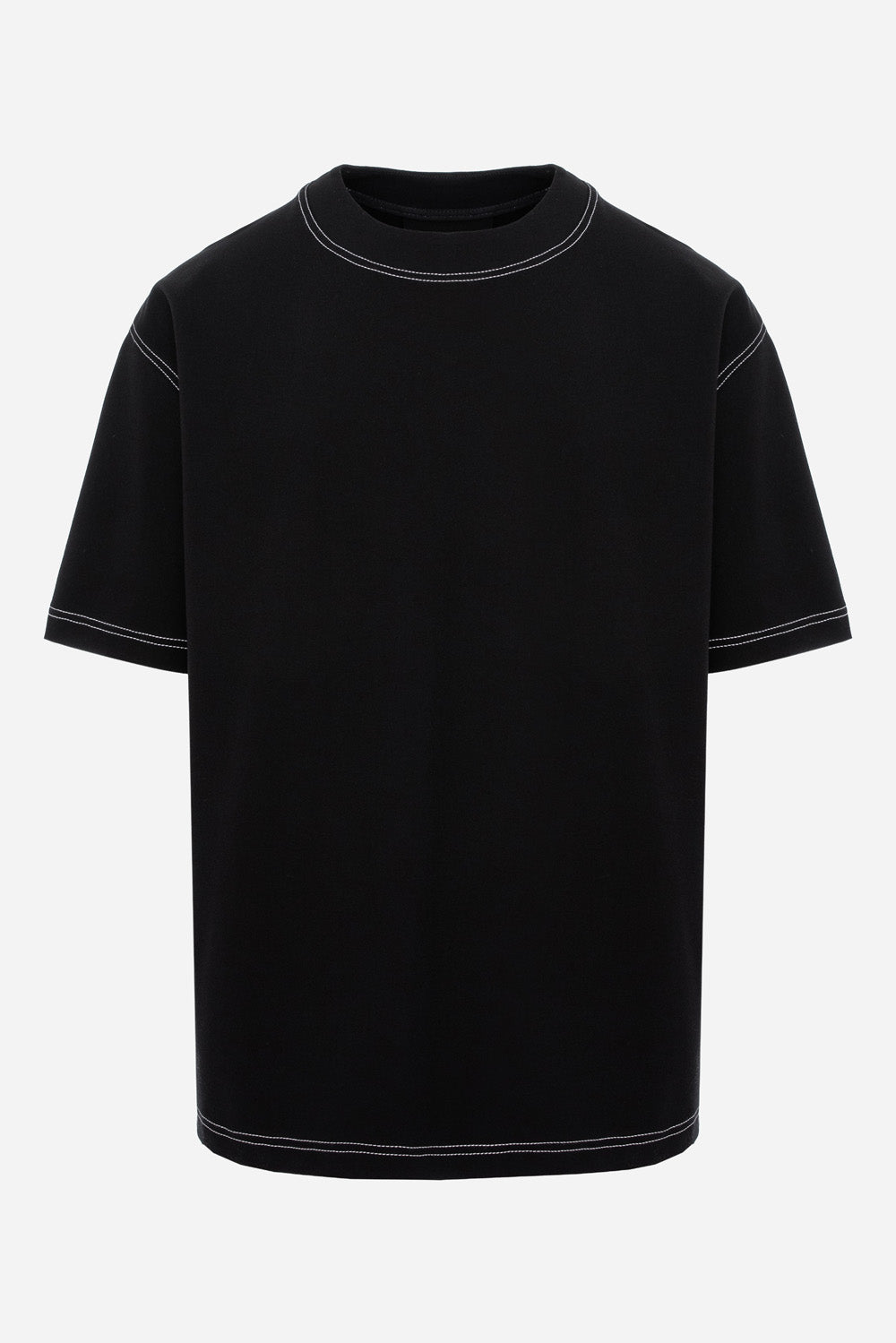 Tricou negru cu cusături decorative Khan