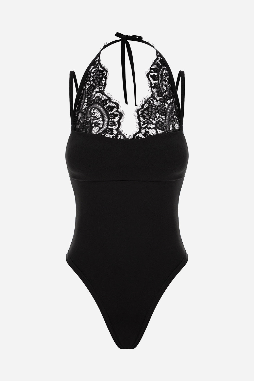 Body negru  cu dantela Karol