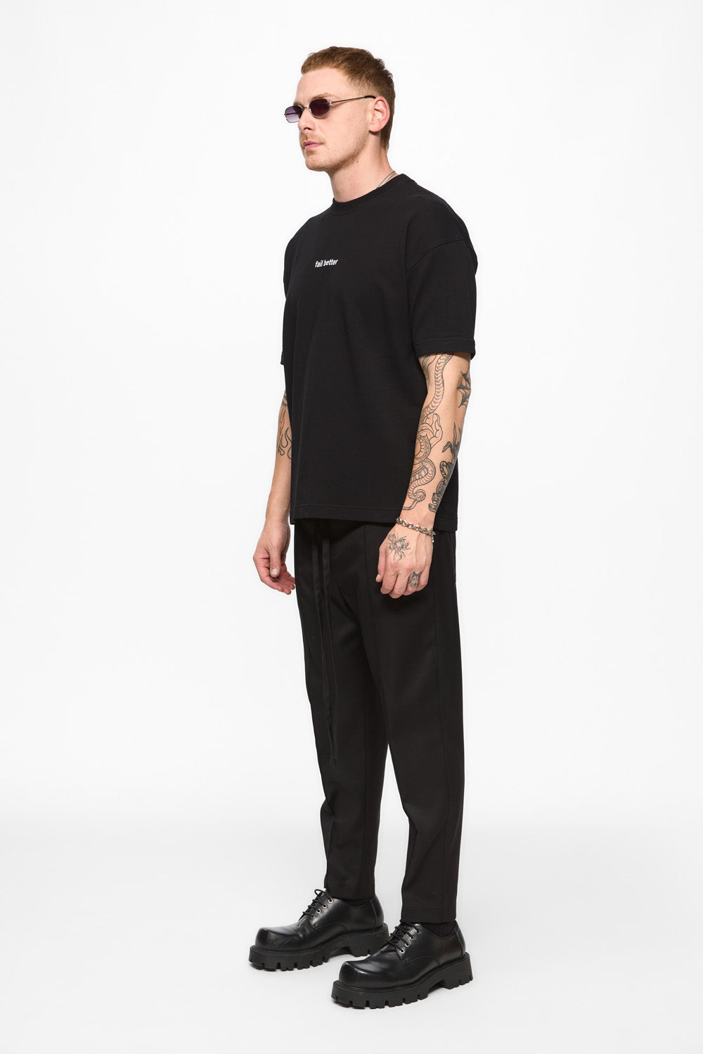 Tricou negru cu imprimeu si broderie Fail Fail