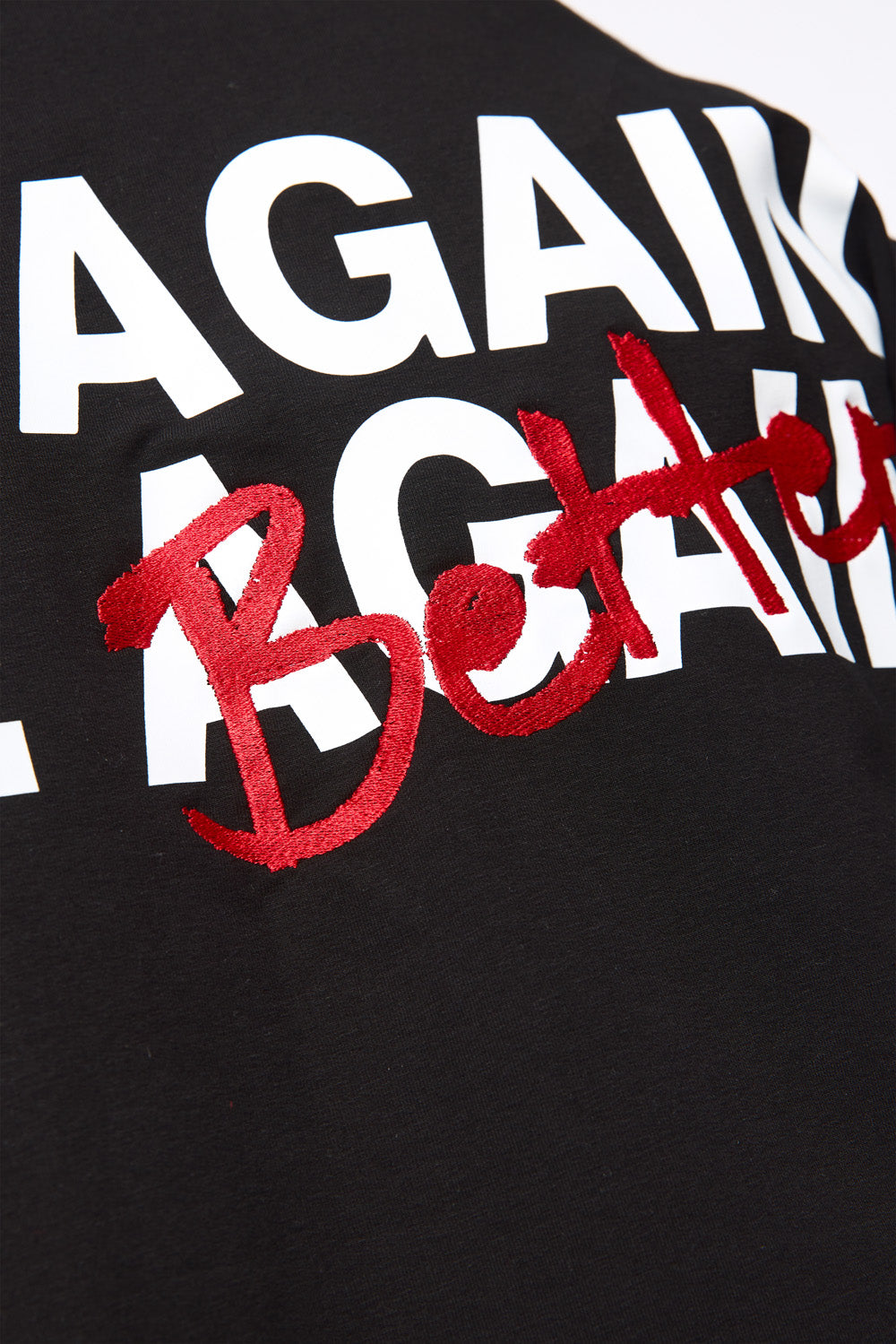 Tricou negru cu imprimeu si broderie Fail Fail