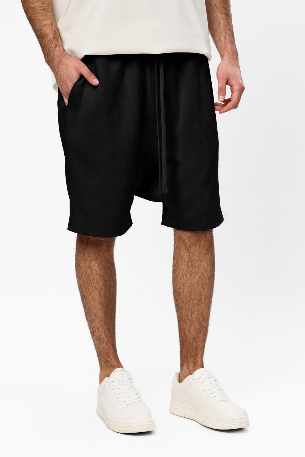 Pantaloni scurti negri din Stofa 247