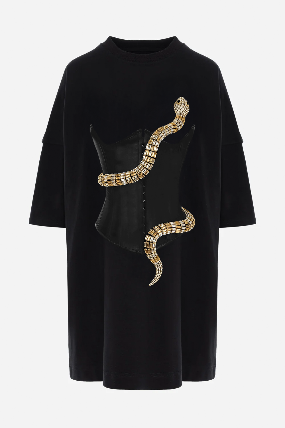 Eva Printed Black Dress