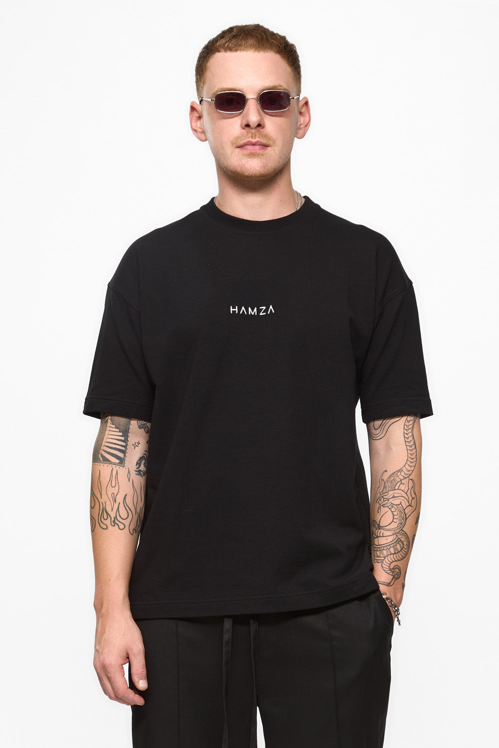 Tricou negru cu imprimeu Hug 3.0