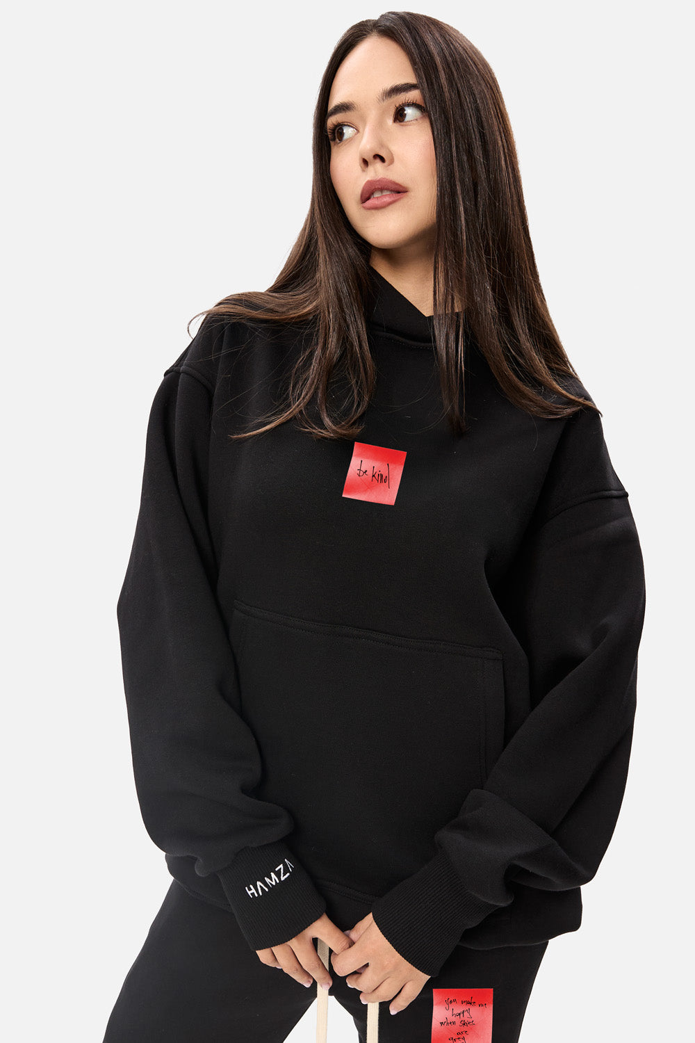 Hanorac cu imprimeu Heart Post | Femei | Negru| Stil modern și elegant | Confort și funcționalitate | Atelier Hamza