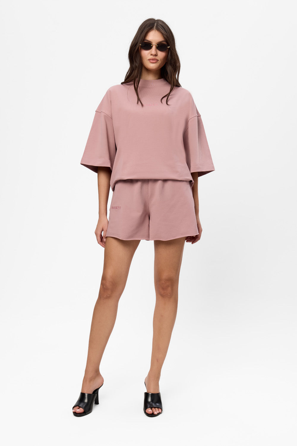 Tricou oversized roz din bumbac Powder Pink