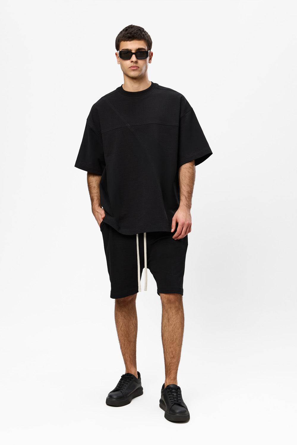 Pantaloni scurti negri din bumbac 247