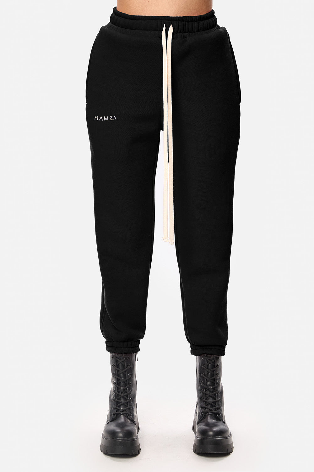 Pantalon flausat  Blank V2 | Femei | Negru | Stil modern și elegant | Confort și funcționalitate | Atelier Hamza